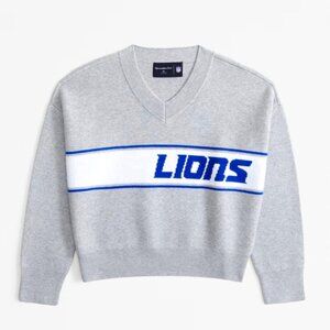 Abercrombie & Fitch NFL Detroit Lions LuxeLoft V-Neck Sweater - Sz M (New)